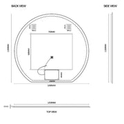 Cove Touchless 1200 x 1100 D Shape LED Mirror - Three Light Temperatures - Acqua Bathrooms