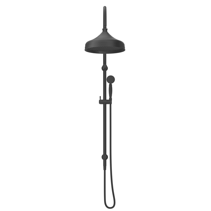 Mica Matte Black Heritage Dual Shower Rail