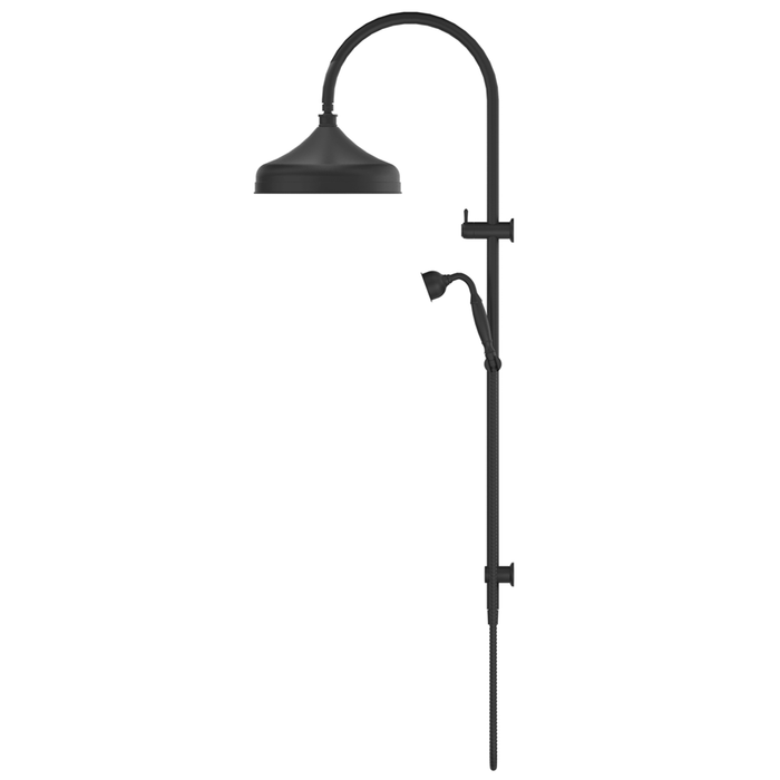 Mica Matte Black Heritage Dual Shower Rail