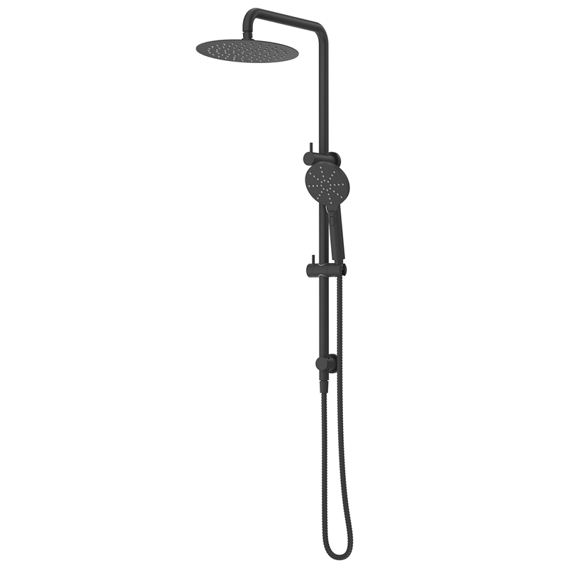 Mica Matte Black Dual Shower Rail