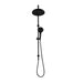 Mica Matte Black Gooseneck Dual Shower Rail - Acqua Bathrooms