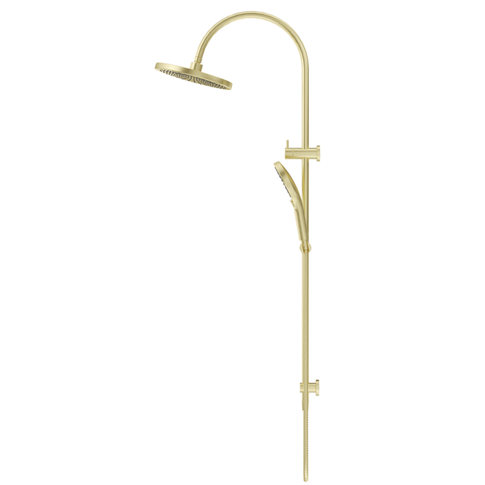 Mica French Gold Gooseneck Dual Shower Rail