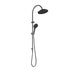 Mica Gun Metal Gooseneck Dual Shower Rail - Acqua Bathrooms