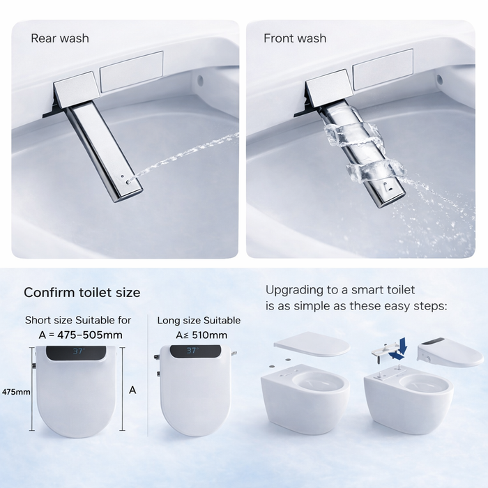 Smart Toilet Electric Bidet Seat - Dual Wash