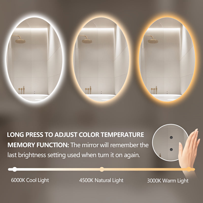 Eclipse Touchless 600 x 900 LED Mirror - Three Light Temperatures - Acqua Bathrooms