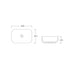 Eden 460 Matte White Rectangle Above Counter Basin dimensions