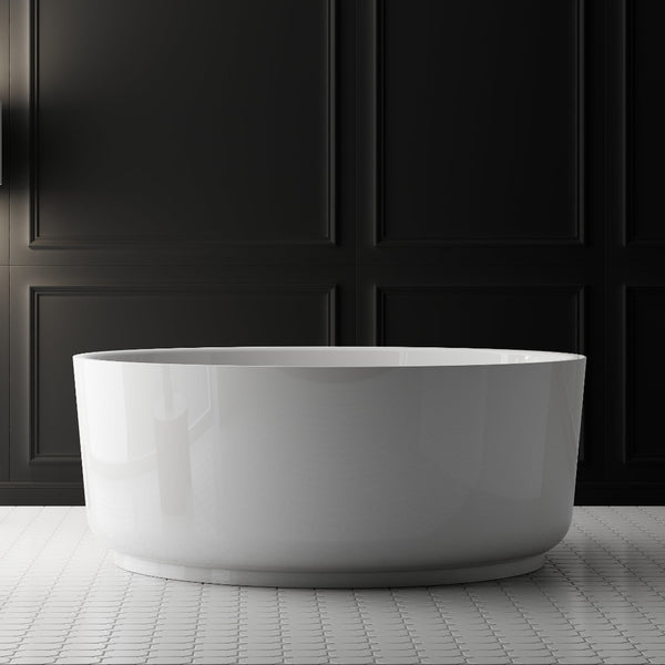 Elara 1350mm Round Matte White Designer Freestanding Bath