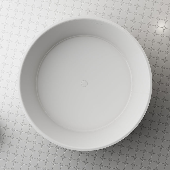 Elara 1350mm Round Matte White Designer Freestanding Bath