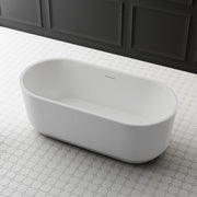 Elara 1700mm Matte White Designer Round Freestanding Bath - Acqua Bathrooms
