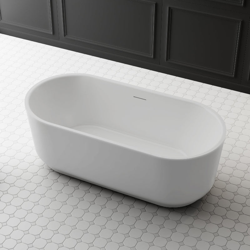 Elara 1700mm Matte White Designer Round Freestanding Bath - Acqua Bathrooms