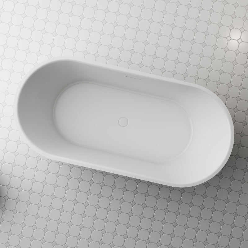 Elara 1700mm Matte White Designer Round Freestanding Bath - Acqua Bathrooms