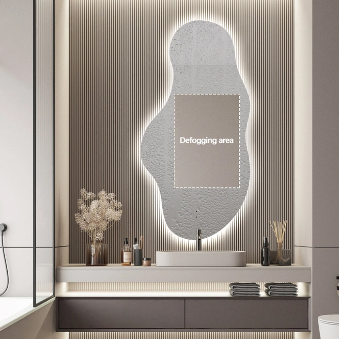 Evara Touchless 600 x 1200 Asymmetrical LED Mirror - Three Light Temperatures