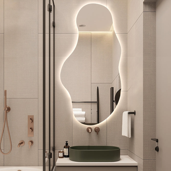 Evara Touchless 600 x 1200 Asymmetrical LED Mirror - Three Light Temperatures