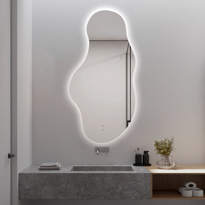 Evara Touchless 600 x 1200 Asymmetrical LED Mirror - Three Light Temperatures