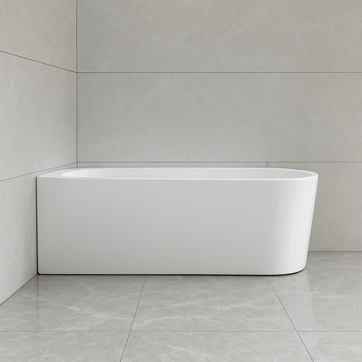 Nesta 1700 Matte White Left Corner Fit Freestanding Bath Tub - Acqua Bathrooms