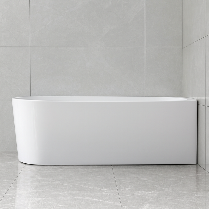 Nesta 1700 Matte White Right Corner Fit Freestanding Bath Tub - Acqua Bathrooms
