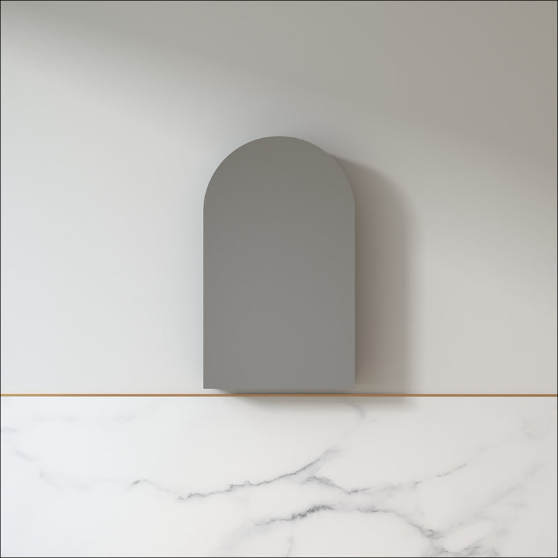 Cresta 600 x 1000mm Full Depth Alder Walnut Arched Shaving Cabinet