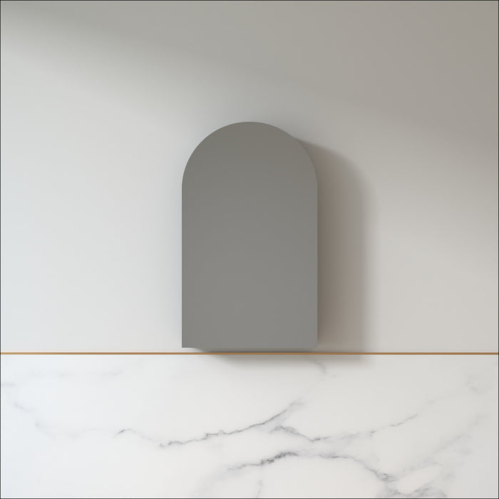 Cresta 600 x 1000mm Full Depth Light Walnut Arched Shaving Cabinet
