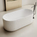Kelsa Fluted 1700mm Matte White Designer Round Freestanding Bath - Acqua Bathrooms