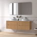 Fiora 1500mm Light Walnut Fluted Wall Hung Vanity - Acqua Bathrooms