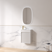 Fiora 450mm Matte White Fluted Ensuite Wall Hung Vanity - Acqua Bathrooms
