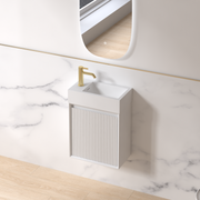Fiora 450mm Matte White Fluted Ensuite Wall Hung Vanity - Acqua Bathrooms