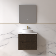 Fiora 600mm Black Walnut Fluted Wall Hung Vanity - Acqua Bathrooms