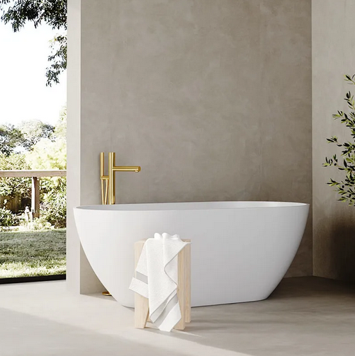 Fiora 1700mm Stone Matte White Freestanding Bath Tub - Acqua Bathrooms