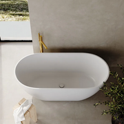 Fiora 1700mm Stone Matte White Freestanding Bath Tub - Acqua Bathrooms