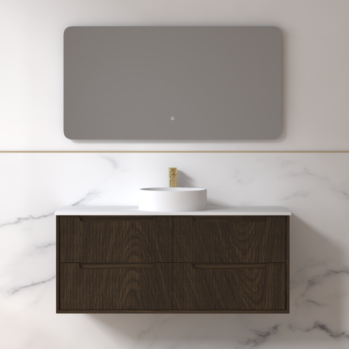 Fiora 1200mm Black Walnut Fluted Wall Hung Vanity - Acqua Bathrooms