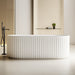 Kelsa Fluted 1700mm Matte White Designer Round Freestanding Bath - Acqua Bathrooms