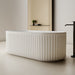 Kelsa Fluted 1700mm Matte White Designer Round Freestanding Bath - Acqua Bathrooms