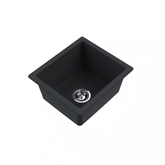 Avella 410mm Matte Black Granite Kitchen & Laundry Sink