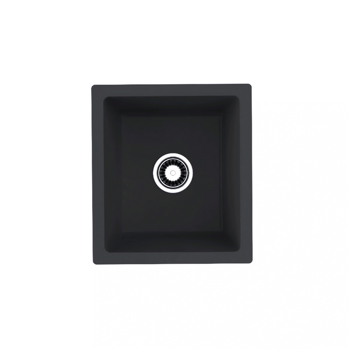 Avella 410mm Matte Black Granite Kitchen & Laundry Sink
