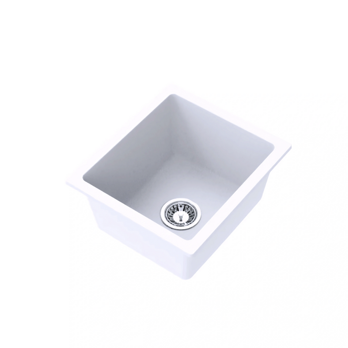 Avella 410mm Matte White Granite Kitchen & Laundry Sink