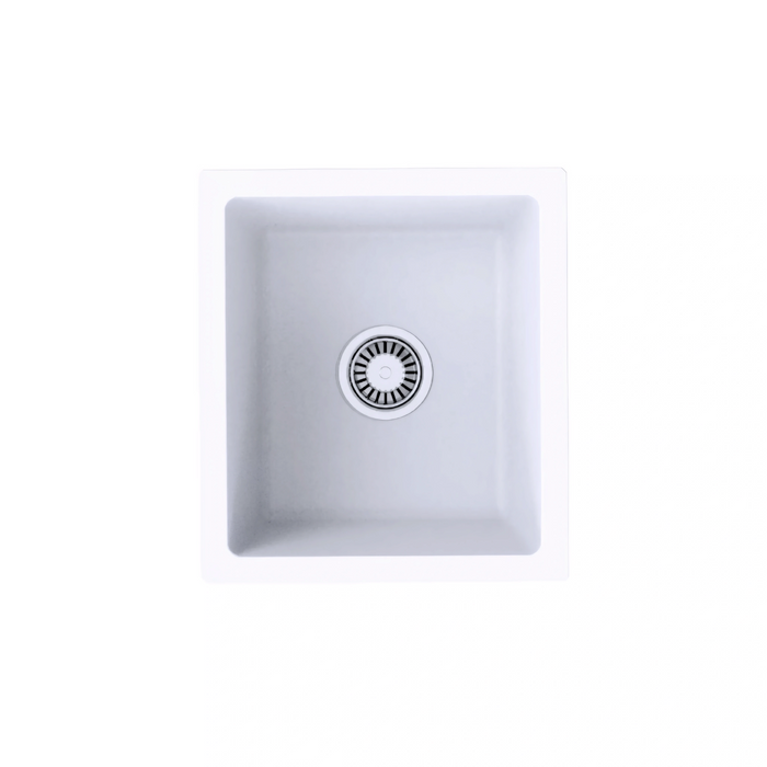 Avella 410mm Matte White Granite Kitchen & Laundry Sink