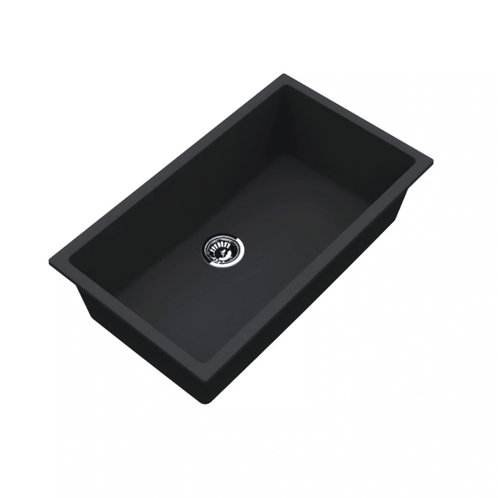 Avella 830mm Matte Black Granite Kitchen & Laundry Sink