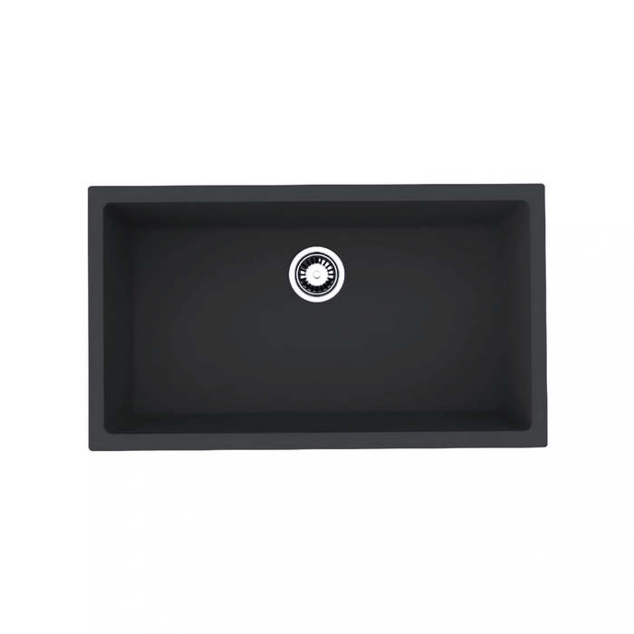 Avella 830mm Matte Black Granite Kitchen & Laundry Sink