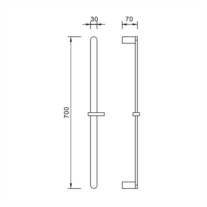 Glamour Chrome Shower Rail