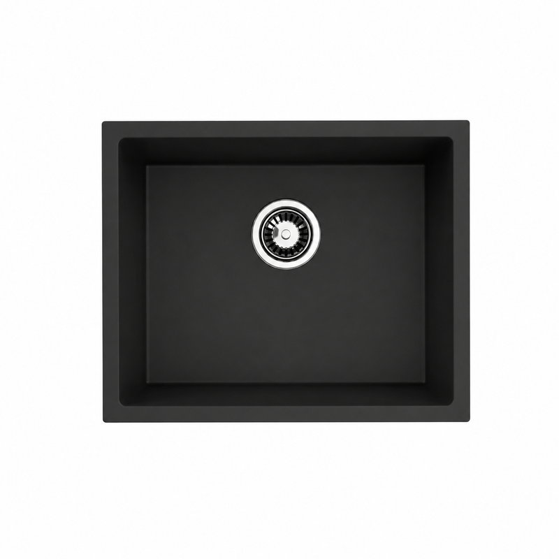Avella 550mm Matte Black Granite Kitchen & Laundry Sink