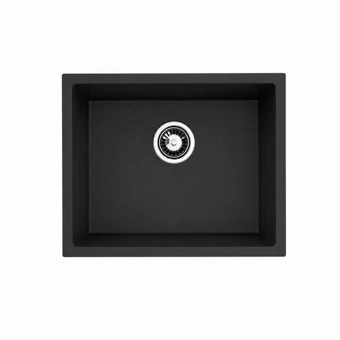 Avella 550mm Matte Black Granite Kitchen & Laundry Sink