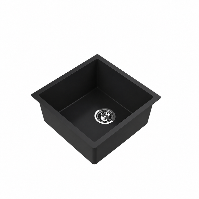 Avella 450mm Matte Black Granite Kitchen & Laundry Sink