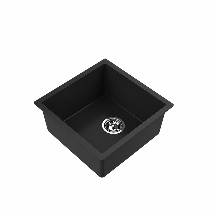 Avella 450mm Matte Black Granite Kitchen & Laundry Sink