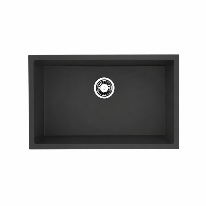 Avella 750mm Matte Black Granite Kitchen & Laundry Sink