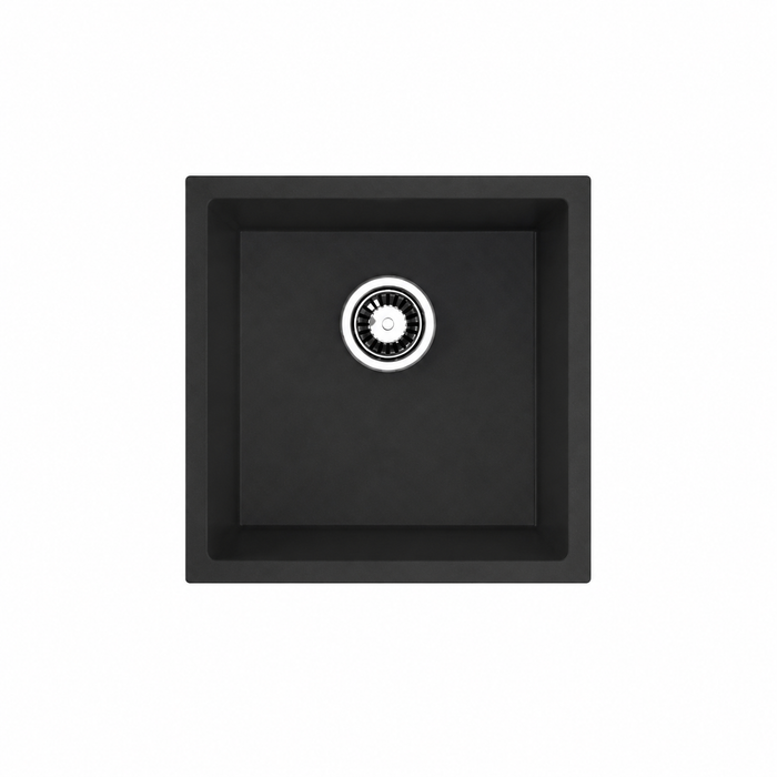 Avella 450mm Matte Black Granite Kitchen & Laundry Sink