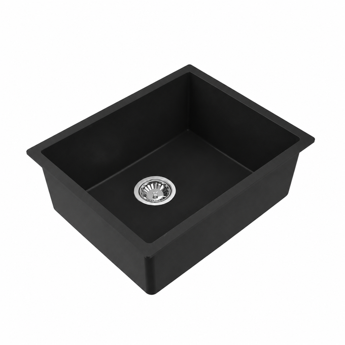 Avella 550mm Matte Black Granite Kitchen & Laundry Sink