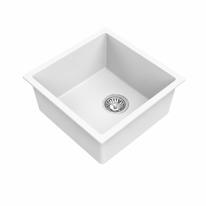 Avella 450mm Matte White Granite Kitchen & Laundry Sink