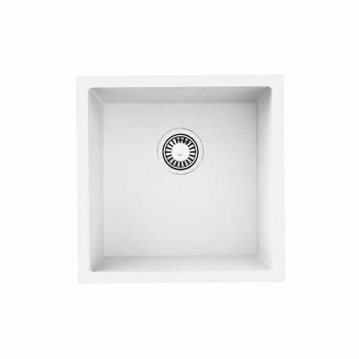 Avella 450mm Matte White Granite Kitchen & Laundry Sink