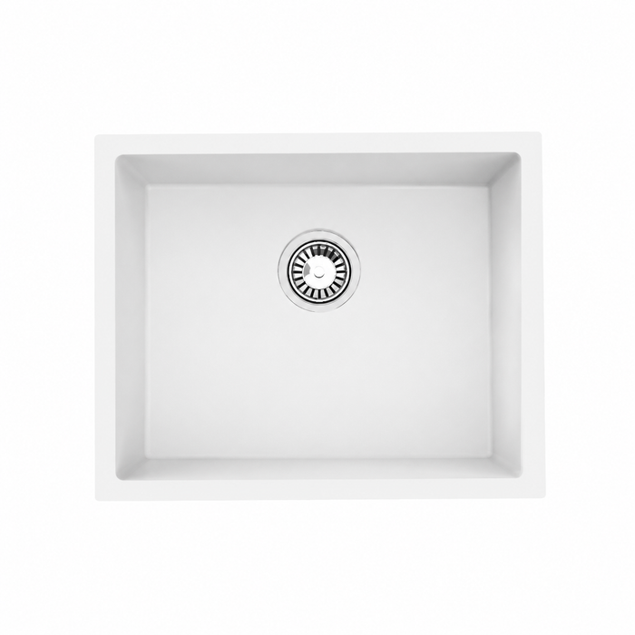 Avella 550mm Matte White Granite Kitchen & Laundry Sink