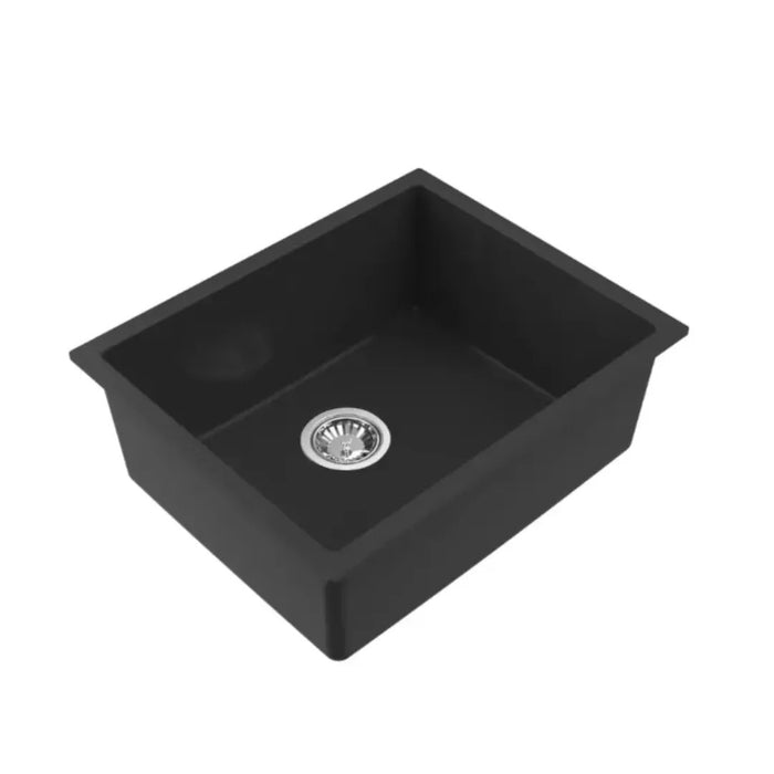 Avella 550mm Matte Black Granite Kitchen & Laundry Sink